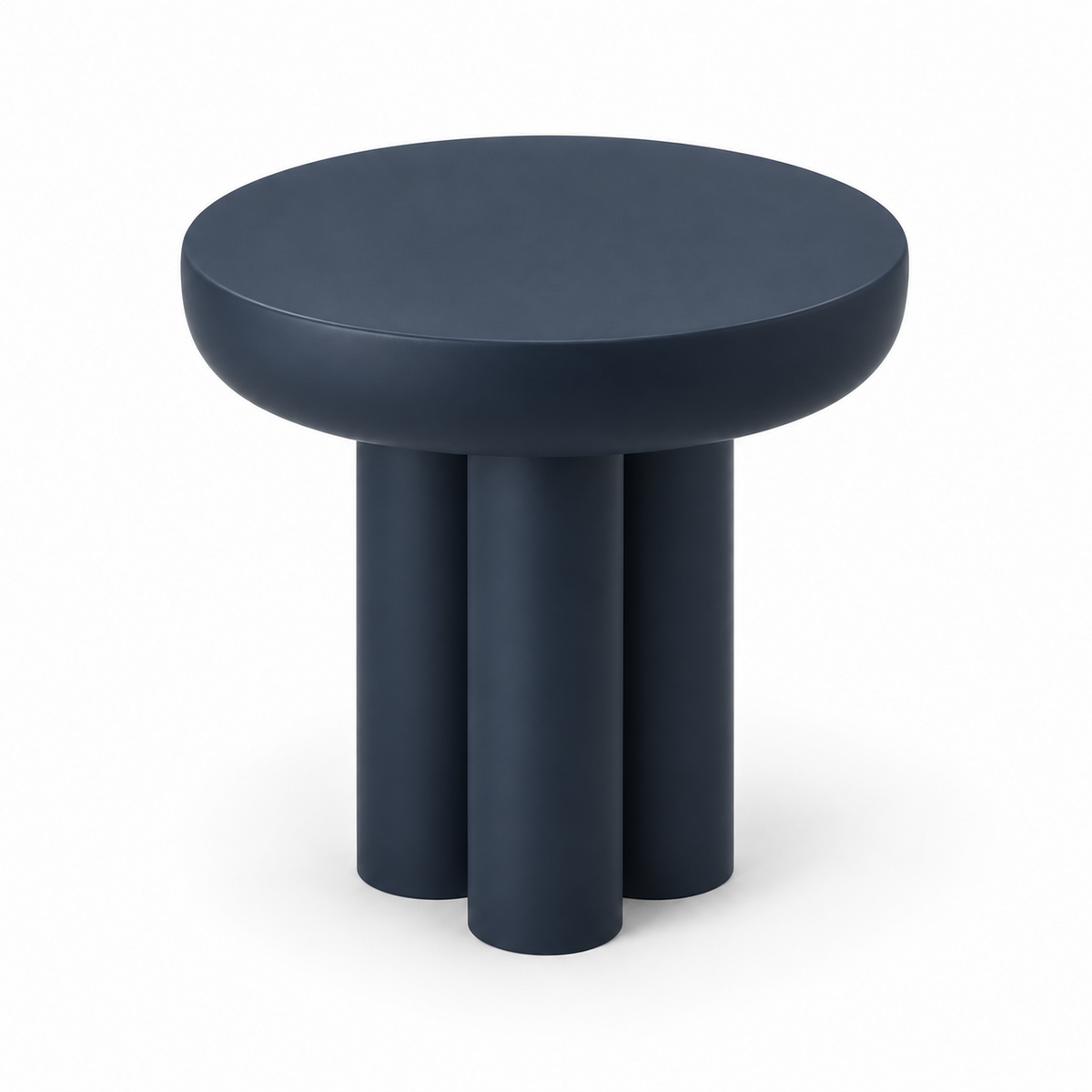Overhead view of the Tolo service table showing the round top with its full rounded edge
