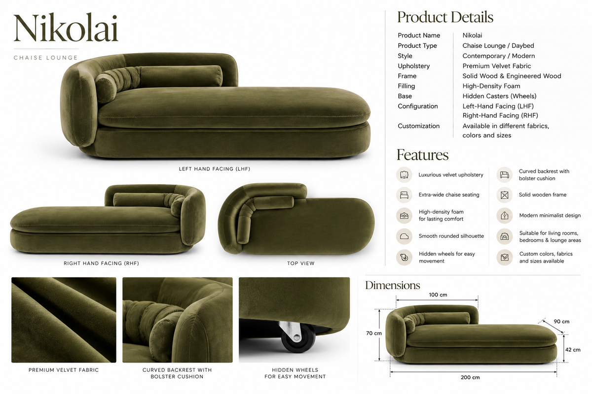 Nikolai Movable Chaise Lounge