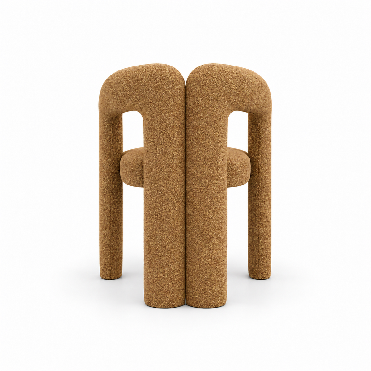 Dovo dining chair back view showing the arching uprights and centre-back leg
