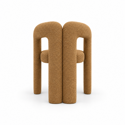 Dovo dining chair back view showing the arching uprights and centre-back leg
