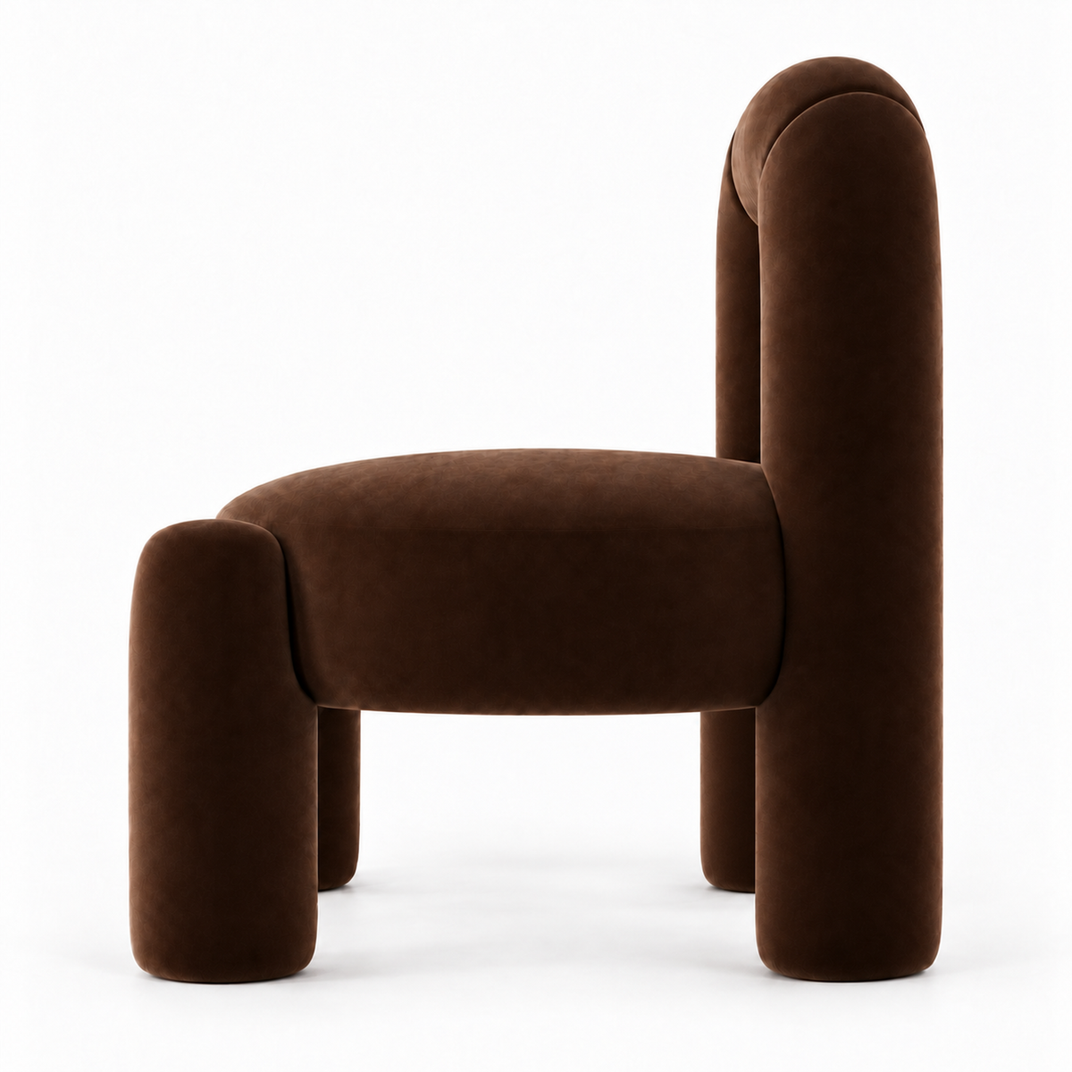 Otto accent chair side profile showing the arch back and rounded legs
